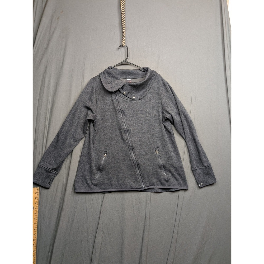 Champion Duo Dry Cross Zip Jacket Women's Size XL Gray Long Sleeve Logo